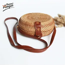 Torby dla kobiet 2019 Torba Plazowa Vintage Rattan Bag słomka Crossbody Bolso Carteras Mujer de Hombro y Bolsos okrągły Messenger Sac M190V