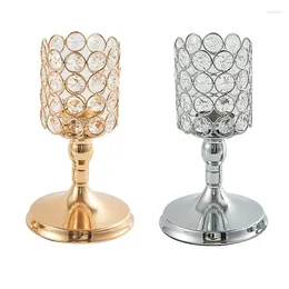 Candle Holders Crystal Holder Hollow Glass Candlestick Wedding Party Accessory Desktop Home Decor