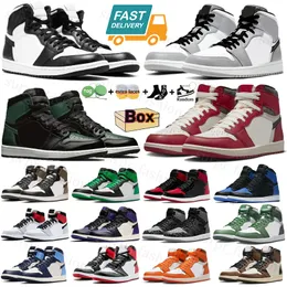 Basketballschuhe Jumpman 1 1s High Chicago Red Lost Found College Grau UNC Court Purple Dark Mocha Bred Lucky Green Schwarz Weiß Herren Damen Trainer Sneakers mit Box