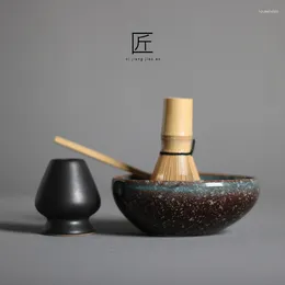 Conjuntos de chá Matcha Titular Agitador de Chá Japonês Tradicional Giftset Bambu Whisk Scoop Ceremic AQA
