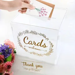 Party Supplies Acrylic Wedding Card Boxes With A Lock Transparent Applicable Reception Graduation Birthday Baby Shower