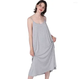 Indumenti da notte da donna Camicie da notte da donna Estate Tinta unita Abiti da notte Abito senza maniche Bretelle femminili allentate Camicia da notte 2XL-7XL