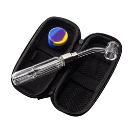 Glassvape666 NC023 Glass Bong Bubbler Pipes Bag Set 510 Titanium Quartz Ceramic Nail Dabber Tool Silicon Jar Portable Case Dab Rig Smoking Pipe