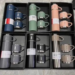 Water Bottles 500ML Stainless Steel Vacuum Bottle Gift Set Business Style Thermos For Office Tea Insulation