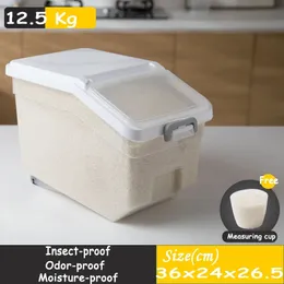 12,5 kg ris lagringslåda dispenser spannmål förvaring burk husdjur mat behållare insektsäker fuktsäker lagring bocaux alimentaire 240124