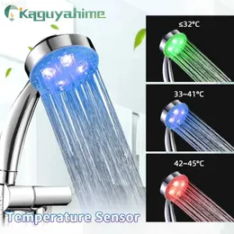 Bathroom Shower Heads =(K)= Hydroelectric Temperature Sensor LED Light Faucet Hand Shower Head Accessories Pipe Hose Tap Nozzle Bathroom Kitchen