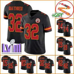 Maglie da calcio personalizzate all'ingrosso 15 Patrick Mahomes 87 Travis Kelce Kansas''City''Chiefs''MEN Maglia da donna Rush Vapor Youth Black Limited