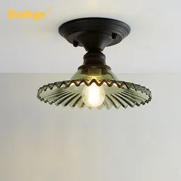 Światła sufitowe American Retro Light Single Głowa Szklana okładka Aisle Oświetlenie sypialnia Koryta Schody Balkon Kreatywna lampa wystroju