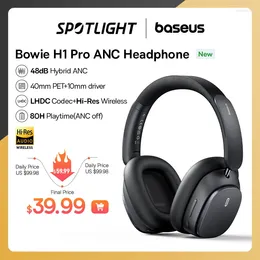 baseus H1 Pro Wirelessヘッドフォンハイブリッド-48dbアクティブノイズキャンセルBluetoothヘッドセットHI -RES認定LHDCコードイヤホン