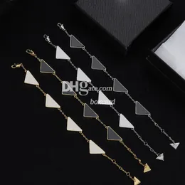 Designer Triangle Chains Bracelets Gold Mental Bracelets 18K Plated Charm Bracelet With Gift Box Anniversary Valentines Day Gift