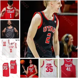 Lazar Stefanovic Utah Basketball -Trikot -Hunter Mecum Mike Saunders Jr. Luka Tarlac Rollie Worster Wilguens exacte Jr. MENS MENSS Custom Stitched Utah Utes Trikots