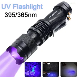 Flashlights Torches Uv Light LED Torch Mini Flashlight 395/365nm Telescopic Pet Urine Detection Portable Lighting Lights