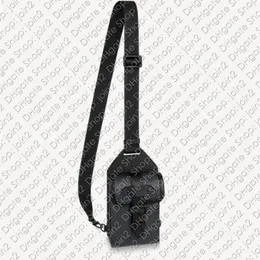 Üst M45912 Saumur Slingbag İkonik Erkekler Cross Vücut Çantası Eclipse Canvas217D