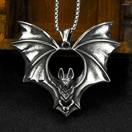 Anhänger Halsketten Punk Edelstahl Fledermaus Halskette Biker Mode Hip Hop Gothic Vampire Männer Kette Schmuck Geschenk Großhandel