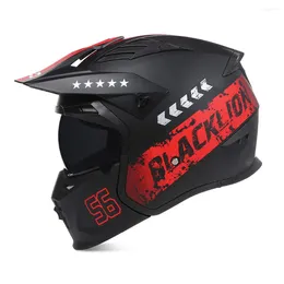 Hełmy motocyklowe Zatwierdzone modułowe pełne twarz Motocross Motocose Open Capacete Moto Off Road Cascos ECE dla mężczyzn kobiety