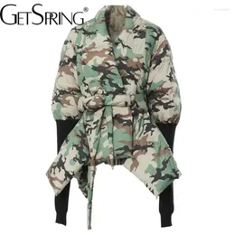 Kvinnors dike rockar getspring kvinnor parka 2024 Autumn Winter Sticked sys quiltad outwear jacka alla matchar lös långvarig överrock