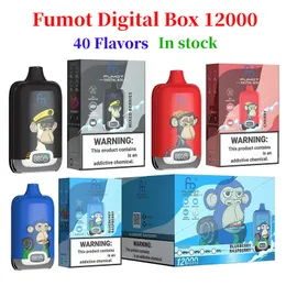 Fumot Randm Digital Box 12000 Puffs Disponible Vape 12k 20 ml Förfylld 850mAh Uppladdningsbar batterityp-C-enhet Original E Cigaretter 40 smaker 0% 2% 5% E Cigaretter