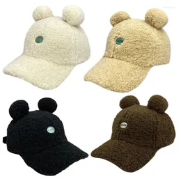 Бейсбольные кепки 2024, уличная теплая бейсбольная шляпа с широкими полями и медвежьими ушами для Sun Ha