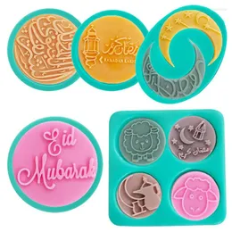 Baking Moulds Mini Eid Mubarak Chocolate Biscuit Silicone Mold Fondant Cookie Sugar Cake Decorative Islamic Muslim Festival Accessories