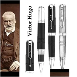 Beyaz Kalem Toptan 2023 Limited Yazarlar Edition Victor Hugo Signature Rollerball Pen ile Heykel Kapağı Ofis Yazma Kırtasiye Dhy2s