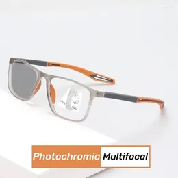 Solglasögon män kvinnor progressiv nära långt glasögon ultralätt pochromiska läsglasögon anti-blå ljus multifokal färg förändras