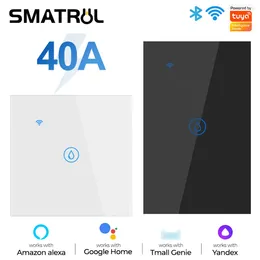 Smart Home Control 40A Tuya WiFi Water Heater Pannan Touch Switch Air Conditioner Lätt timing EU US Brasilien Väggapp för Alexa Google