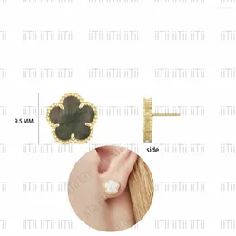 Stud Earrings Mini High Quality Four-leaf Clover Mother Of Pearl Women's Fashion Brand Natural Gems Luxury Jewelry Gifts