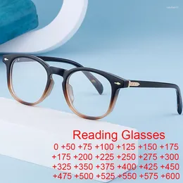 サングラスデザイナーグラディエントラウンドリーディングメガネ女性リベット黒い老眼眼鏡眼鏡アンチブルーライトハイパーピアアイウェア