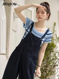 Damenhosen MISHOW Wide Leg Strap Für Frauen 2024 Sommer Koreanische Lose Overalls Hohe Taille Casual Volle Weibliche Overalls MXC34K0033