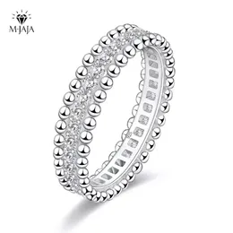 Mjaja anel namoro casal promessa anéis 925 prata esterlina d cor vvs1 bandas de casamento para mulheres jóias finas presentes 240122