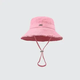 Secchio bob visitatori designer paglia di cappelli per cappelli rosa estate di cappelli larghi maschera designer di moda secchio da donna berretto prevenire cofano per donne tappo da spiaggia colorato