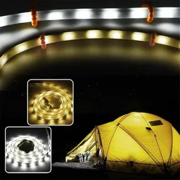 스트립 텐트 방수 야외 캠핑 LED 조명 스트립 따뜻한 흰색 램프 휴대용 유연성 네온 리본 랜턴 조명 274t