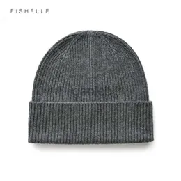 Beanie/Skull Caps Solid cashmere hat for men and women autumn winter cap warm soft wool knitting boy girl grey black beanie zln240131