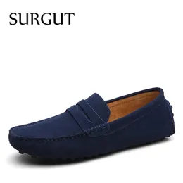 Sugrut marca verão de alta qualidade macio sapatos planos masculino casual condução deslizamento em preguiçoso homens apartamentos mocassins tamanho 3849 240124