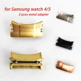 Samsung Galaxy 5 Pro 45mm Watch4 Classic 46mm 42mm 4 40mm 44mm 22mm 밴드 커넥터를위한 시계 밴드 2pcs 금속 어댑터