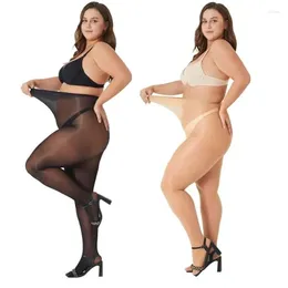 Mulheres meias femininas plus size 110 kg de meia -calça brilhante de meia cintura alta meias de nylon meias sedosas