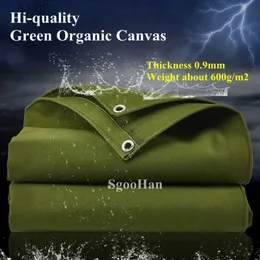 Shade Thick 0.9mm Green Organic Silicone Canvas Tarpaulin Truck Rainproof Cloth Outdoor Awning Sun Shade Sail Waterproof Oxford Cloth YQ240131