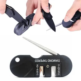 Outros acessórios de faca 3 em 1 apontador de bolso mini portátil dobrável chaveiro lâmina de pedra de amolar de aço de tungstênio