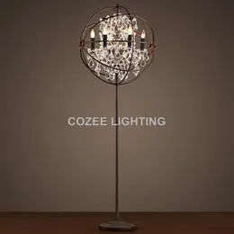 Floor Lamps Vintage Crystal Lamp Standing Lighting LED Orb Cristal Light Indoor Home Restaurant Living And Dining Room240Q