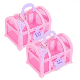 Jewelry Pouches 2 Pcs Treasure Toiletry Containers Girls Bedroom Organizer Drawer Kids Plastic Children Ornament Box