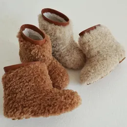 Botas inverno crianças neve moda lã composta quente lambswool bebê meninas presente requintado crianças sapatos casuais