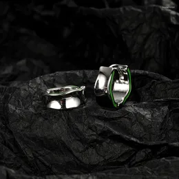 Kolczyki obręcze Kofsac Nieregularny zielony dla kobiet Trendy 925 Srebrny kolczyka biżuteria