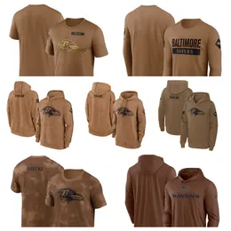 Felpa con cappuccio Baltimore''Ravens''Men Women Youth''Brown Salute To Service Club Pullover con cappuccio