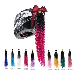 Caschi da moto Arrivo Casco Trecce Parrucca Twist Piccolo gancio curvo Treccia intrecciata Decorazione per moto Coda di cavallo punk sporca