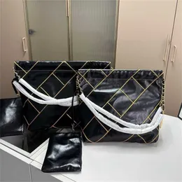 Vender 2 Tamanho Designer Bag Chan Mulheres Casual Luxurys Bolsas De Couro Cadeia Sacos De Ombro Grande Capacidade Crossbody Sacos De Compras Carteira 231015