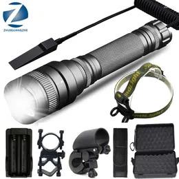 Flashlights facklor XHP160 Den mest ljusaste kraftfulla ficklampa Tactical LED -fackla Zoomable Lantern 2 18650 Batteri 5 -läge Vattentät för