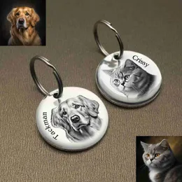 Obroże dla psów spersonalizowana tag dla psów Niestandardowy identyfikator zwierzaka z zdjęciem ze stali nierdzewnej Tag dla psów i Catcustom Dog Tagspet Memorial