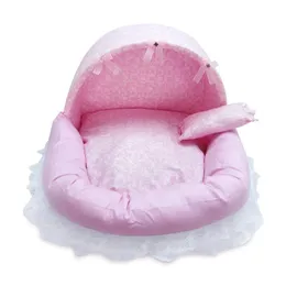 Розовая кружевная подушка для собак, подходящая для маленьких собак, с подушкой S M L, можно мыть домашних животных маленьких собак, животных в помещении, подушка для автокресла Sweet Home York 240131