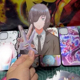 Anime Chainsaw Man Himeno 3D Lenticular Motion Motion Sticker for Skateboard ، الكمبيوتر المحمول ، الثلاجة ، الأمتعة ، ديكور جدار هدايا طفل