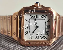 15 Estilo Super Fábrica Movimento Automático Masculino 18k Mostrador Branco Ouro Rosa Inoxidável 100 XL Dois Tons Pulseira de Aço Inoxidável Relógios de Pulso Mens Sports Watch